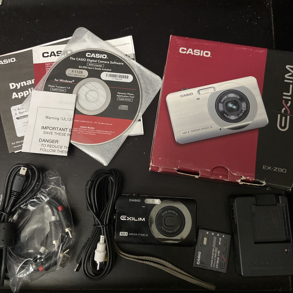 CASIO EXILIM EX-Z90 BK 12.1MP 3x Optical Zoom Digital Camera Black Fully Tested