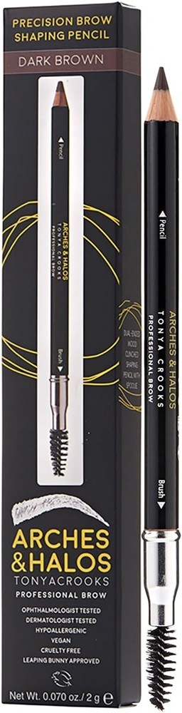 Arches & Halos Precision Brow Shaping Pencil - DARK BROWN - Double Sided