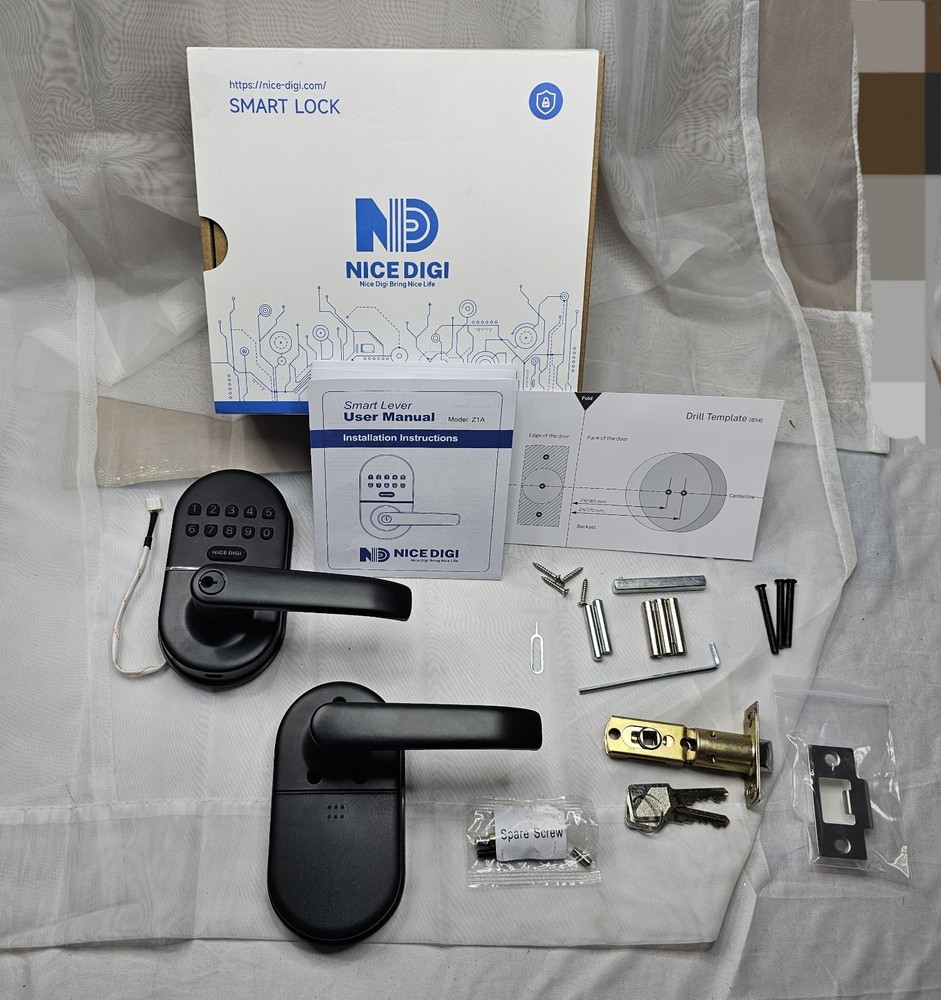 NICE DIGI Smart Keypad Door Lock with Handle for Keyless Entry Access