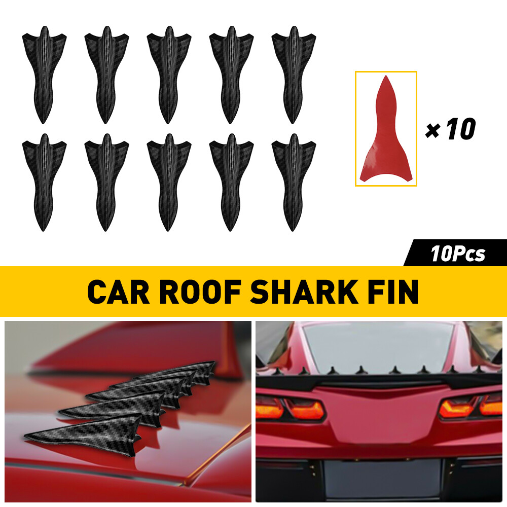 Carbon Fiber Sticker Car SUV Roof Bumper Spoiler Shark Fin Decor Accessories USA