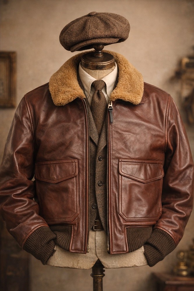 Sandro Paris Aviator Jacket Black Brown Shearling Leather Size S Men's Authentic