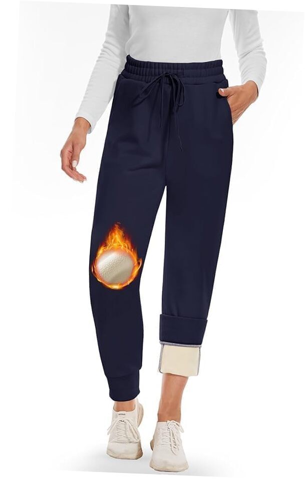 Fleece Lined Sweatpants Women - Joggers for Women with Medium 3#navy Blue