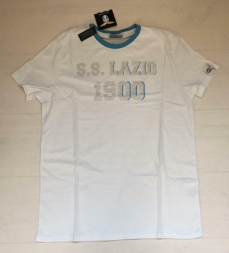 1673/158 Macron Lazio T-shirt Fan Line Official Cotton 58053178 M12
