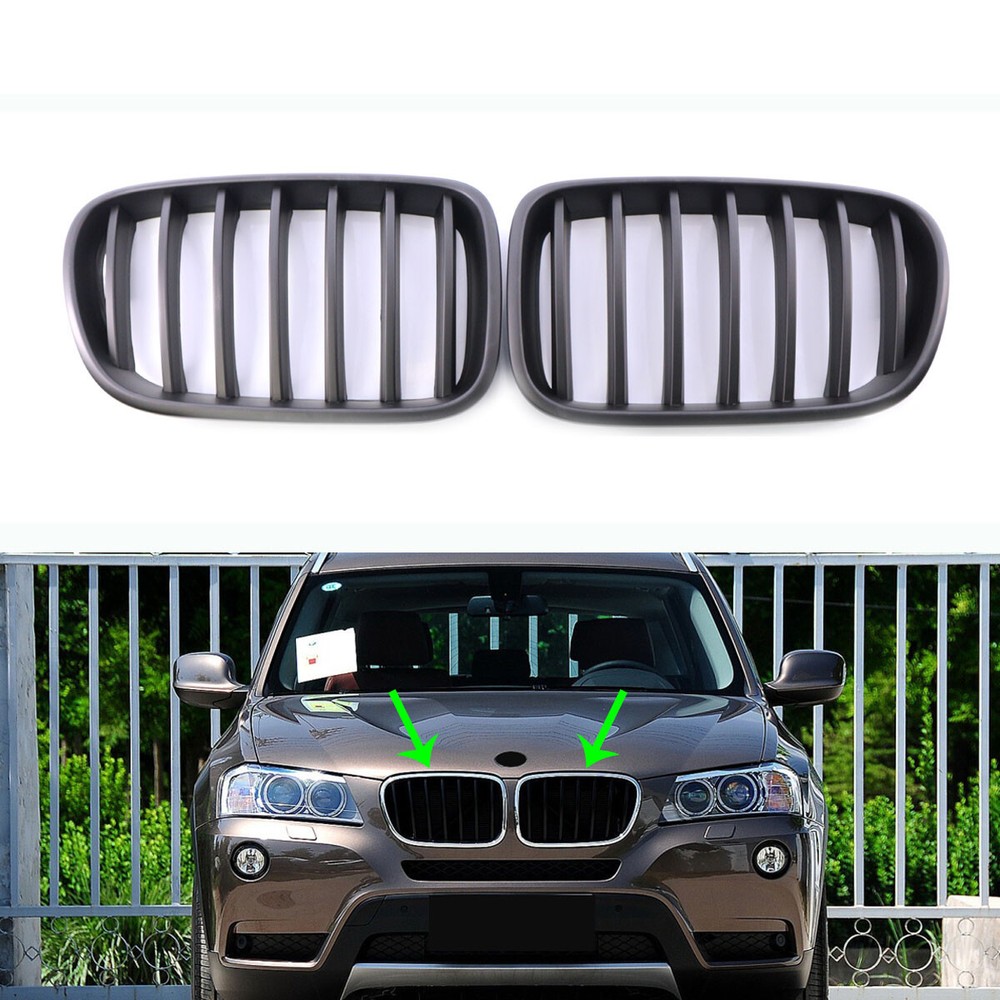 Car Front Matte Black Grille Grill fit for BMW F25 X3 11-13 Sporty Look