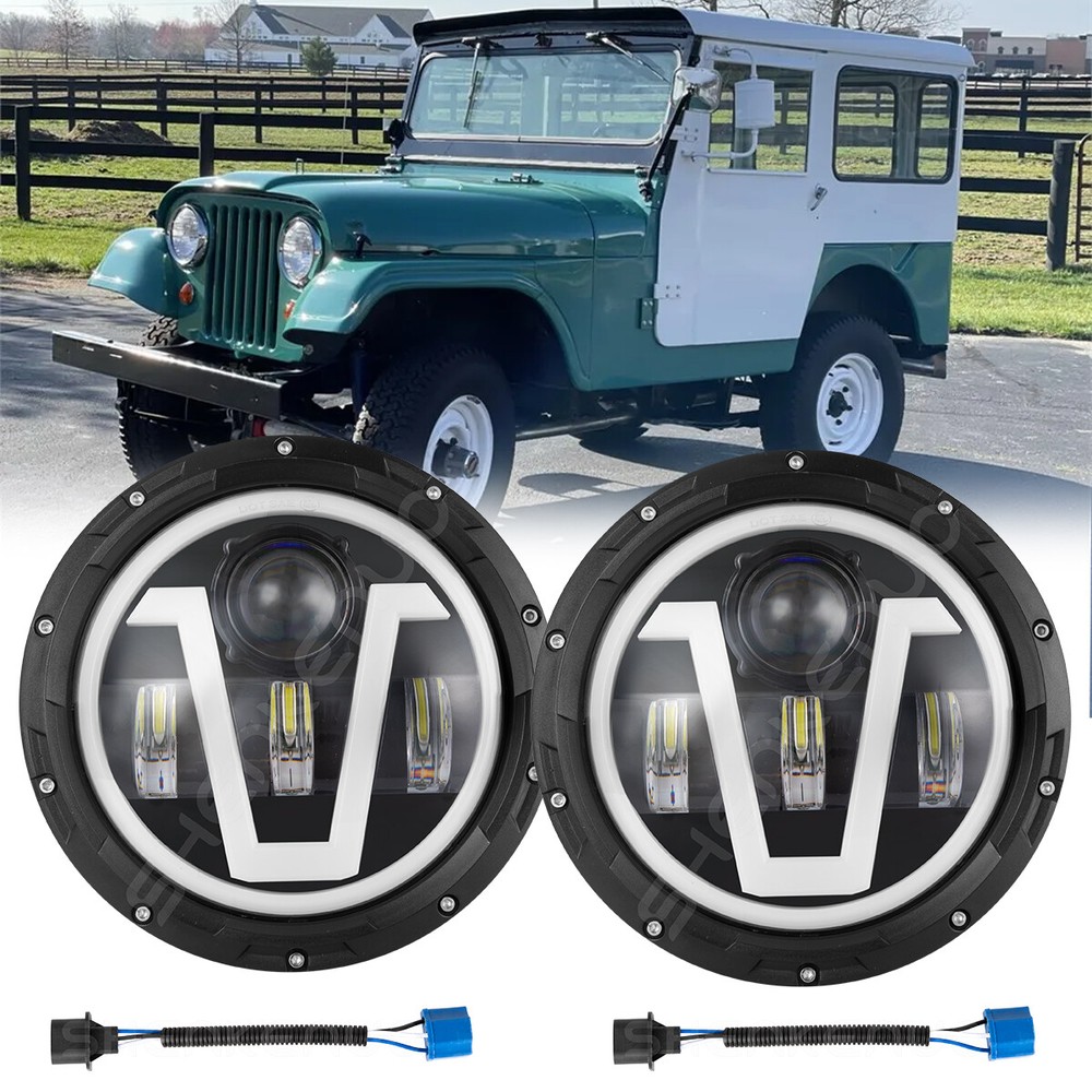 7-Inch Round LED Halo Headlights for Jeep CJ5A 1966-1968