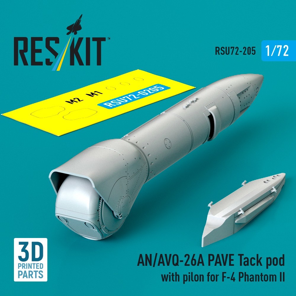 AN/AVQ-26A PAVE Tack pod with pilon for F-4 Phantom II 1:72 ResKit RSU72-0205