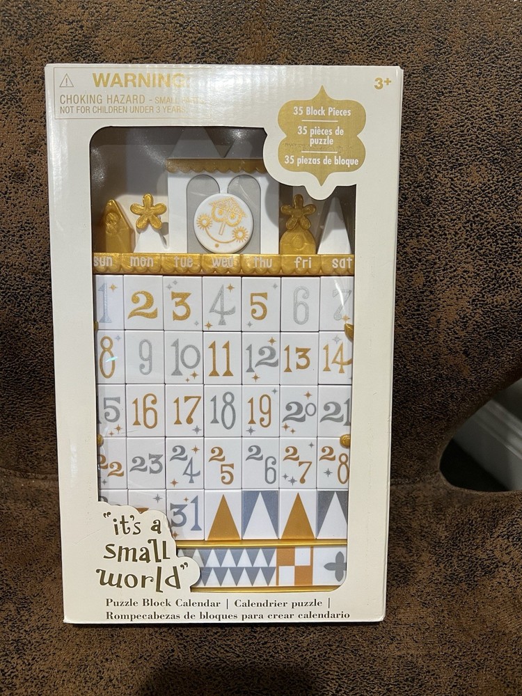 Disney Parks Small World Clock Puzzle 35 Block Calendar New in Box  