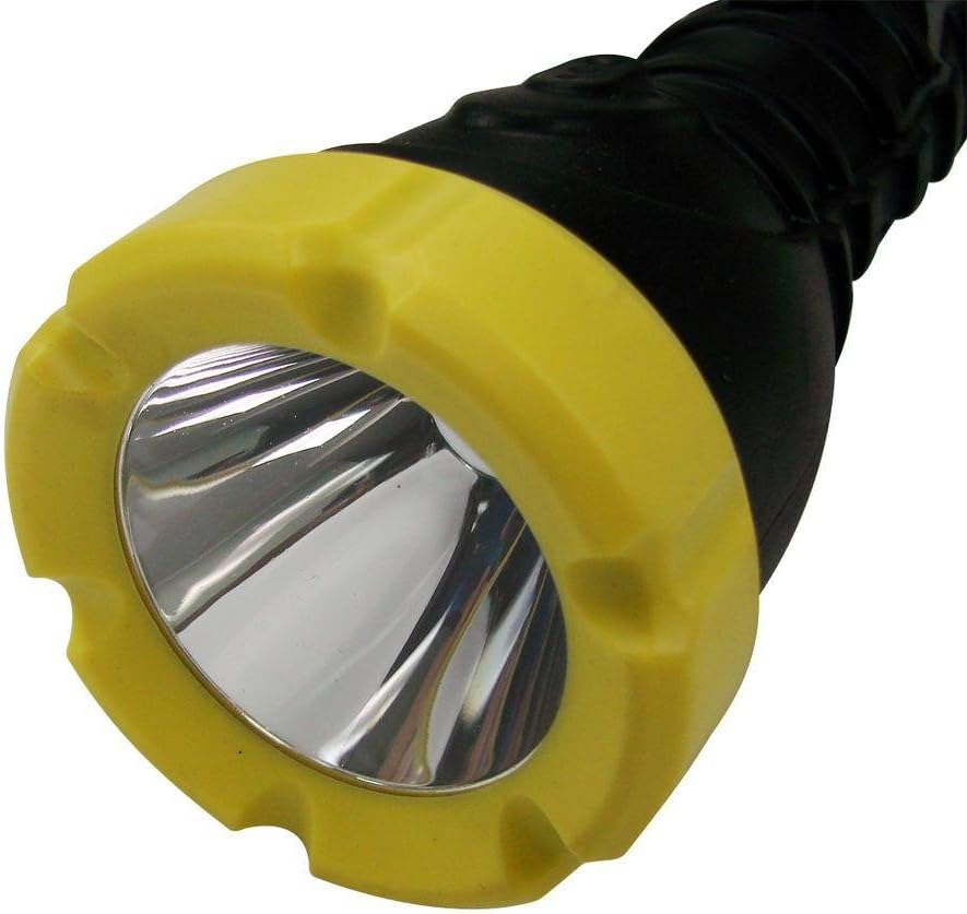 180-Lumen Weatherproof Rubber LED Flashlight with Non-Slip Grip and Sealed Push Button