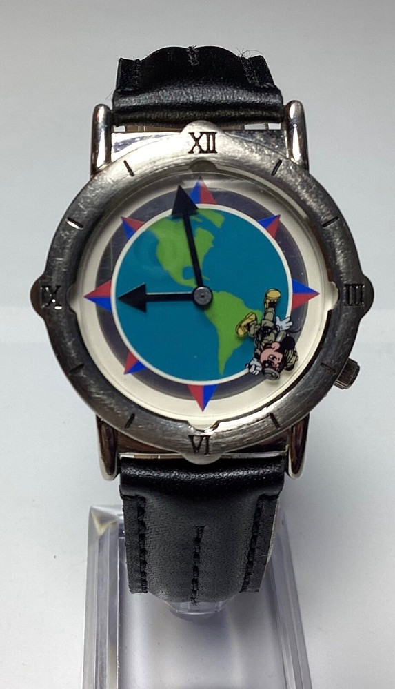 Disney Worldwide Adventures Watch with Moving Mickey Mouse Seconds Hand and New Battery
