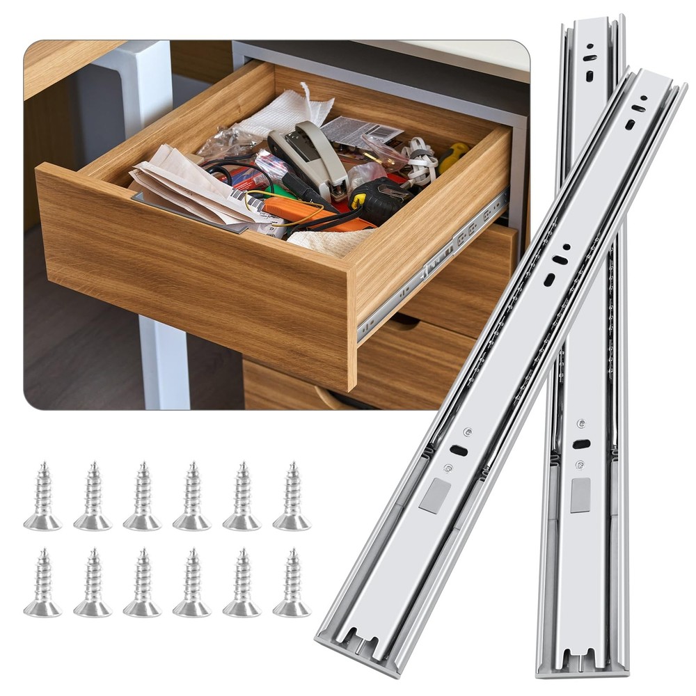10 Inch Soft Close Ball Bearing Drawer Slides 6 Pairs Full Extension Cabinet Hardware