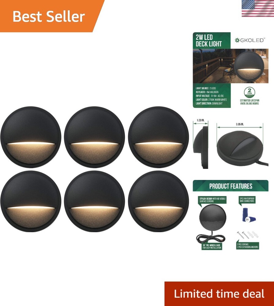 2W Low Voltage LED Deck and Stair Railing Lights for Outdoor Landscaping