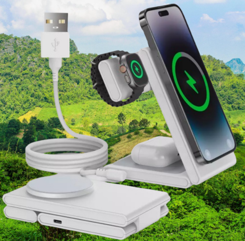 3 in 1 Wireless Charger Charging station for Apple iPhones 14 13 12 Watch++