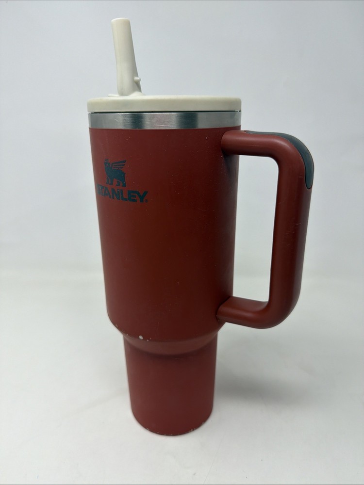 stanley 40 oz Travel Quencher Tumbler Orange Flip Top Straw