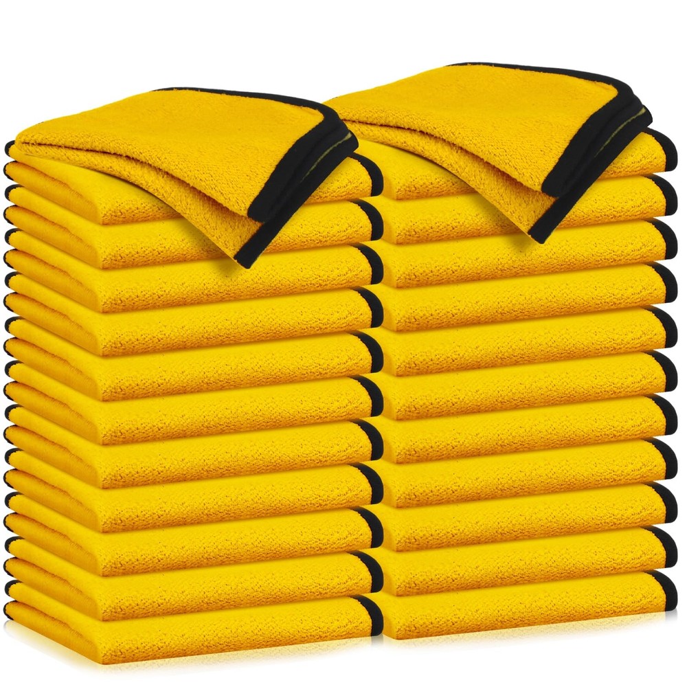 24 Pcs Microfiber Towels 16 Inch x 16 Inch Microfiber Cloth Car Drying Towels...