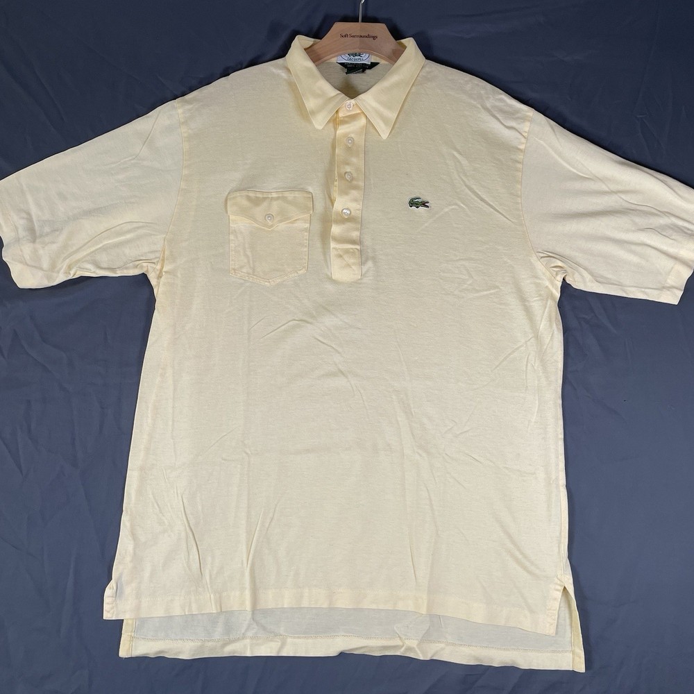 Vintage Izod Lacoste Polo Shirt Men's XL Mercerized Lisle Pocket Golf Preppy VTG