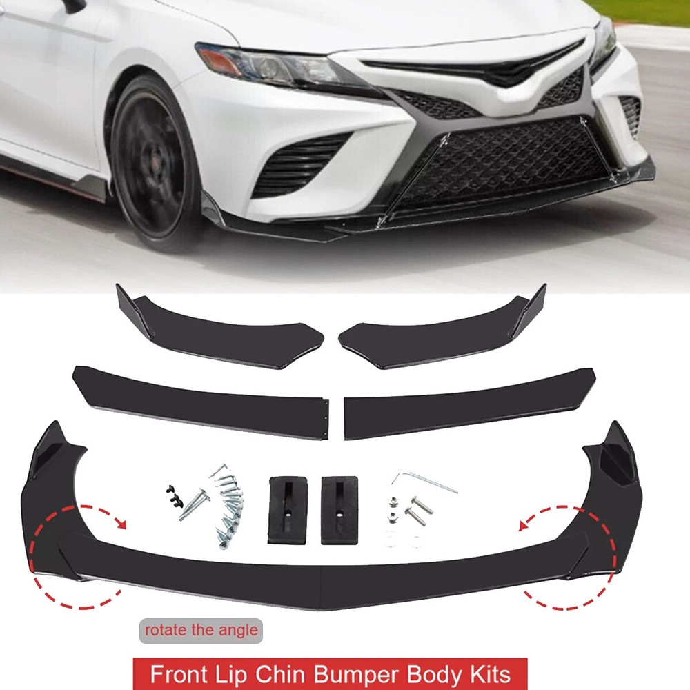 Glossy Black Front Bumper Lip Splitter Spoiler for Toyota Camry Upgrade