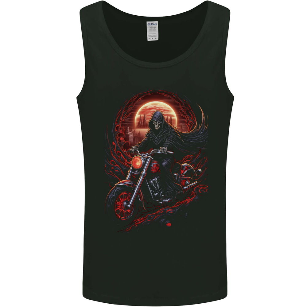 Skull Biker Motorcycle Motorbike Grim Reaper 6 Mens Vest Tank Top