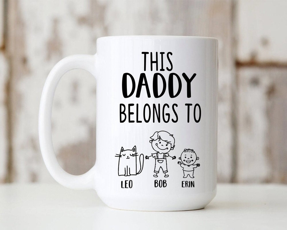 Personalised Dad Mug Fathers Day This Daddy Belongs To Mug Personalised Children
