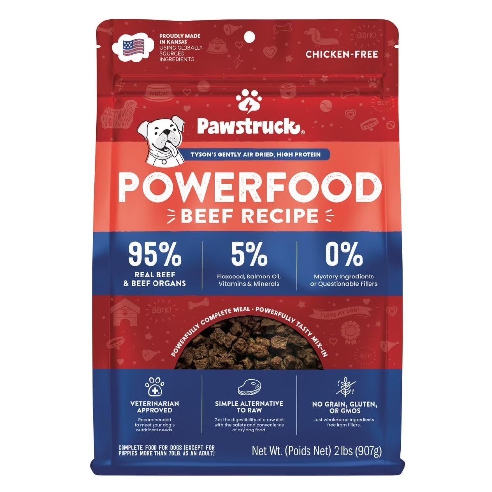 Premium Air Dried Dog Food 96% Beef Recipe High Protein Grain Free 2 lb Bag