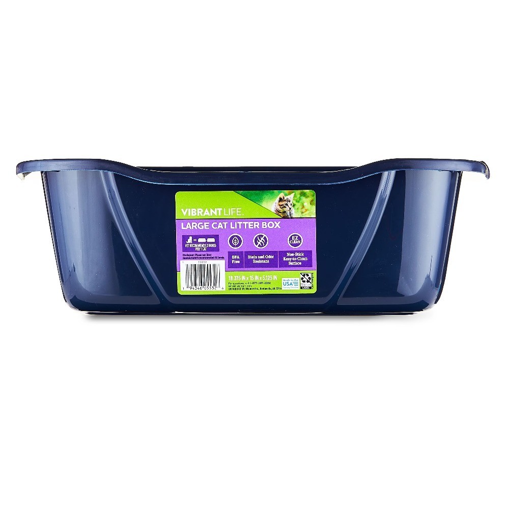 Large Open Cat Litter Box with High Sides for Multiple Cats, Enclosed Dog Potty