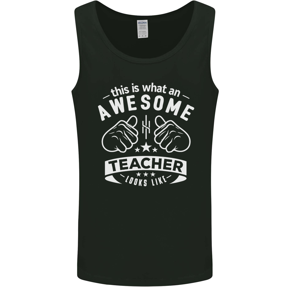 Awesome Teacher Looks Like Teaching Funny Mens Vest Tank Top