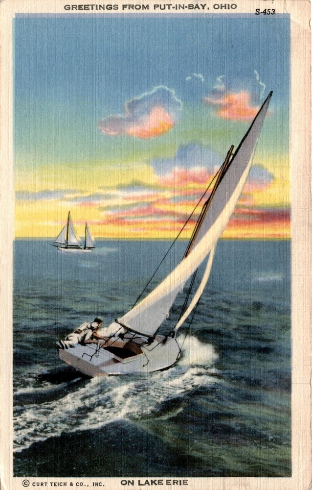 Put-in-Bay, Ohio, Lake Erie, Curt Teich & Co., Inc., Geneva Ave Postcard