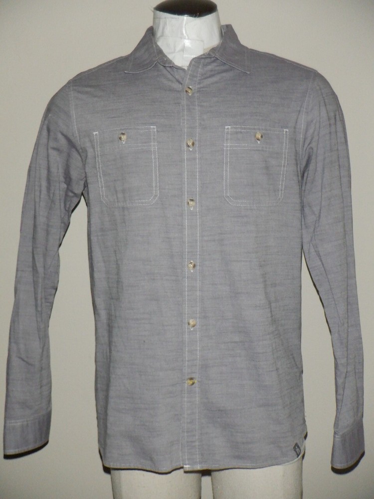 Men's THE NORTH FACE Gray Button-Up Shirt Size M with Pocket