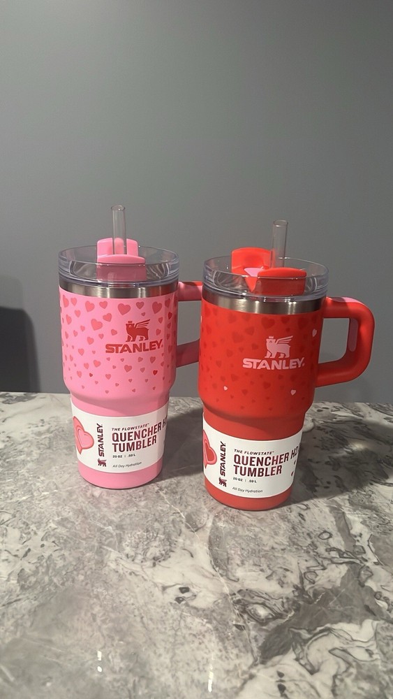 Stanley Tumblers Cup 20oz Valentine’s 2025 Ruby Red Sweet Hearts Bundle TARGET