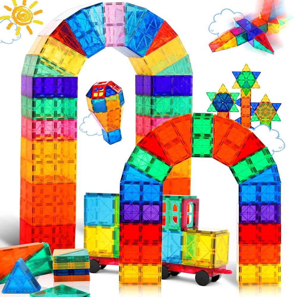 104PCS Magnetic Blocks for Kids Magnetic Tiles Magnet Tiles Building Blocks