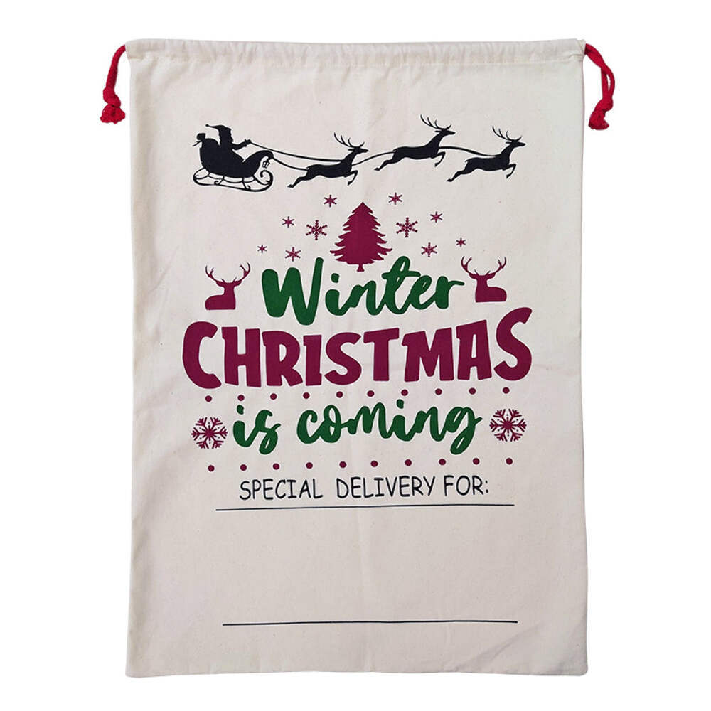 NNEDSZ Extra Large Christmas Hessian Santa Sack Stocking with Reindeer Design for Kids Gift Storage