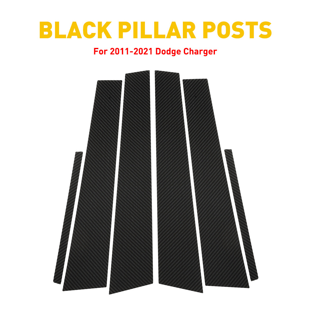 6X Car Pillar Trim Post Decorative Cover For 2011-2021 Dodge Charger Accessories