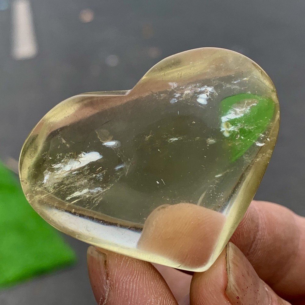 56G Natural Yellow Quartz Citrine Heart-Shaped Mineral for Healing Energy