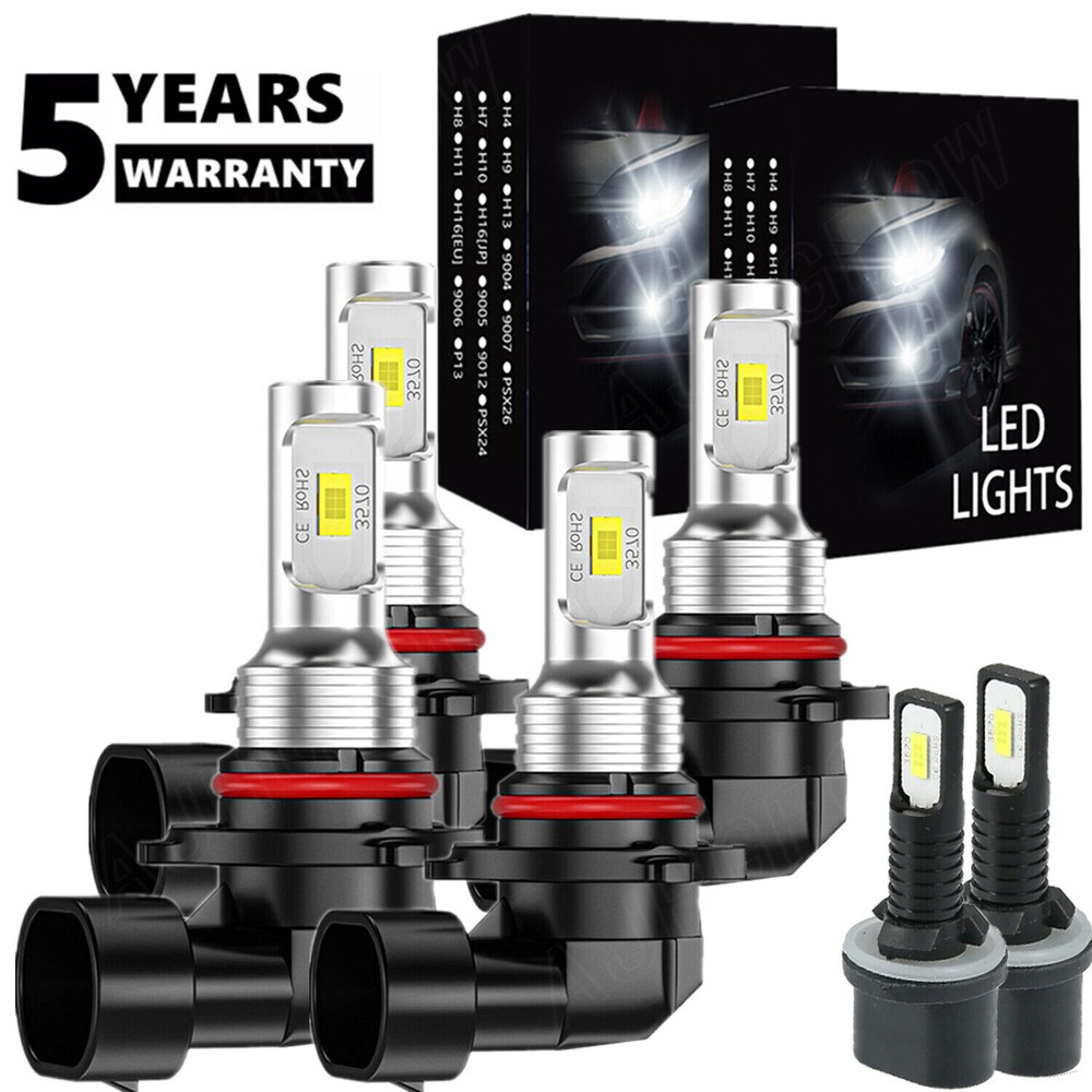 For Chevy Suburban 2000-2006 Tahoe 2001-2006 6000K LED Headlight Fog Bulbs 6x