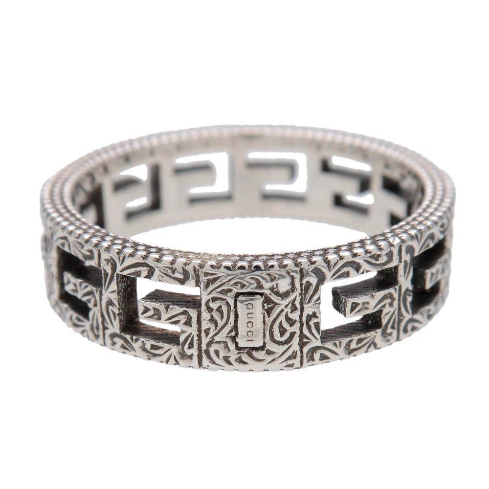 NIB Gucci Square G Ring 925 Silver US8.75 IT19 Authentic