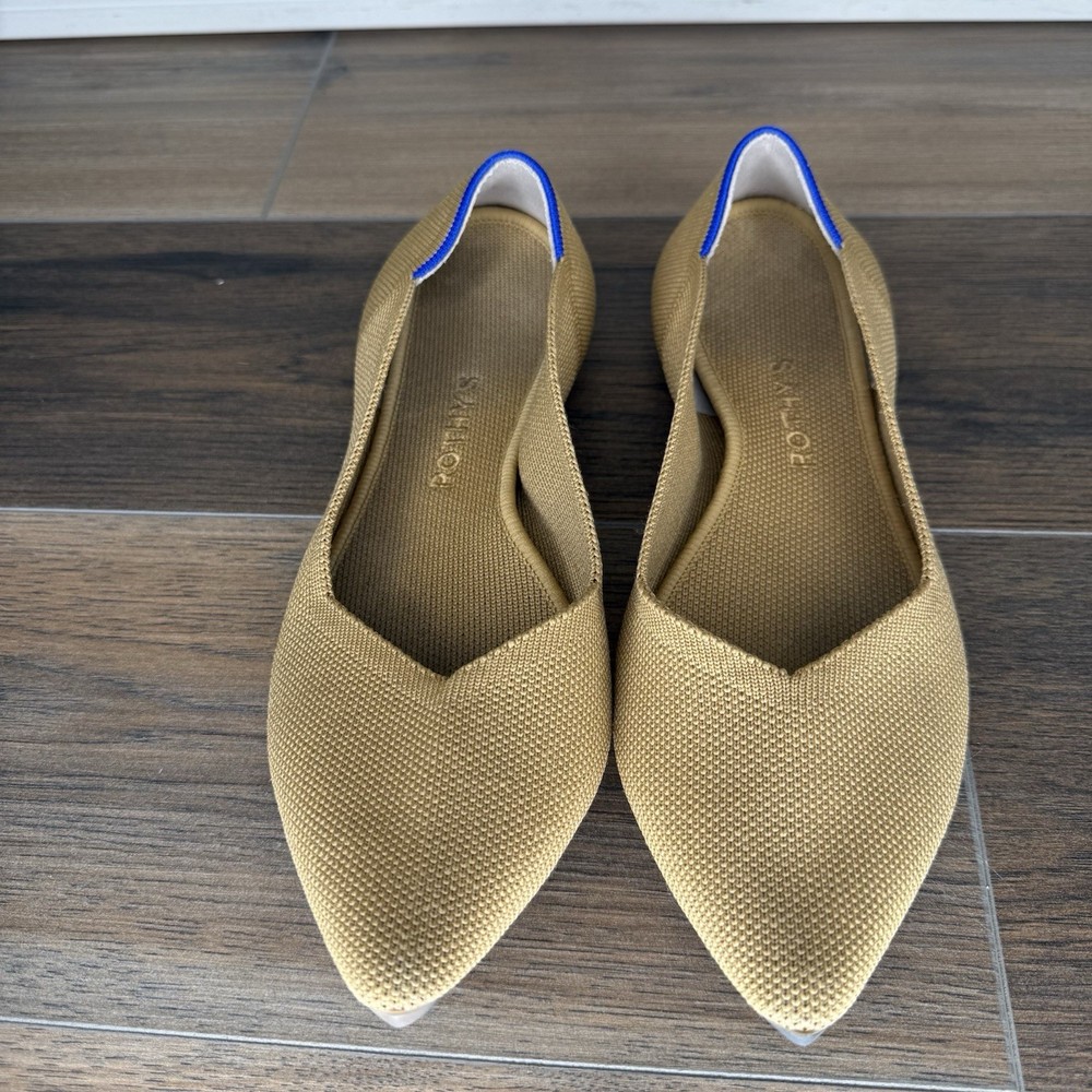 Rothy's Flats Womens Size 10.5 The Point Ballet Tan Pointed Toe Slip On