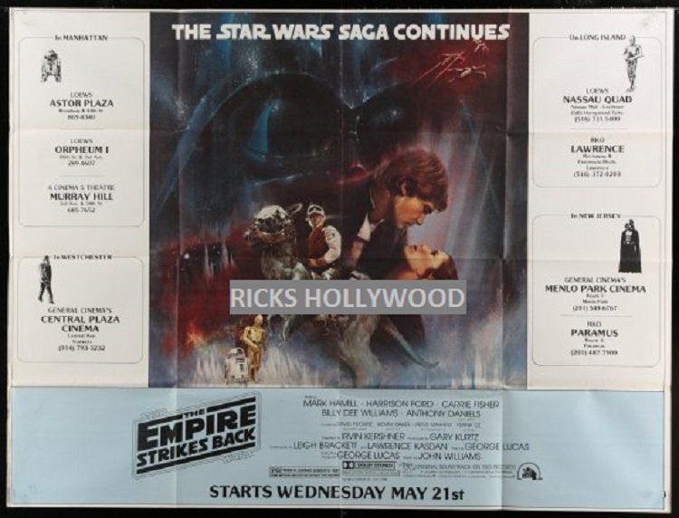 Original 1980 NEW YORK SUBWAY Star Wars EMPIRE STRIKES BACK Recalled Advance