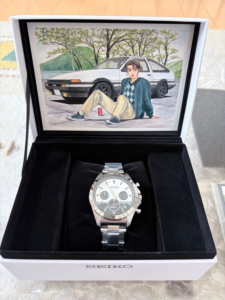 Seiko Limited Edition Initial D Collaboration Watch Stainless Steel Silver White