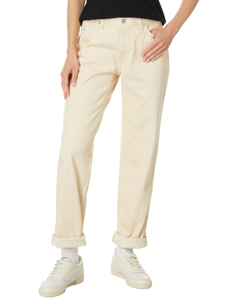 NWT Levis 94 Baggy Corduroy Pants Mid Rise Straight Leg Size 33 Cream Womens