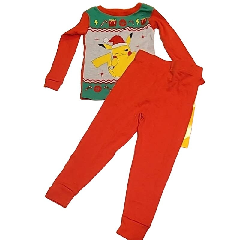 Pokémon Boys' Pikachu Holiday 2-Piece  Pajama Set Size 4