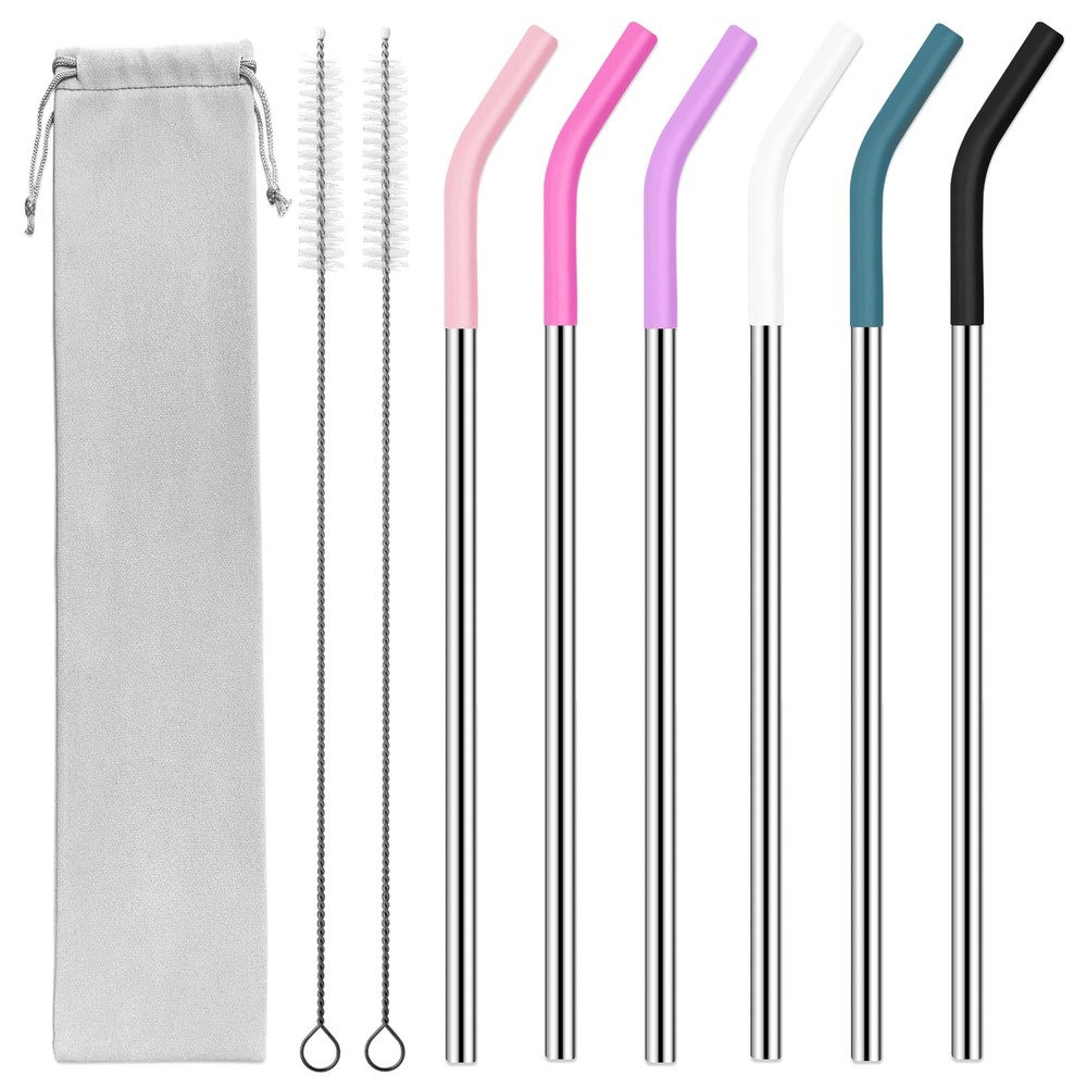 20 oz Stainless Metal Straws for 20 oz Stanley Tumbler, 6 Straws Reusable Str...