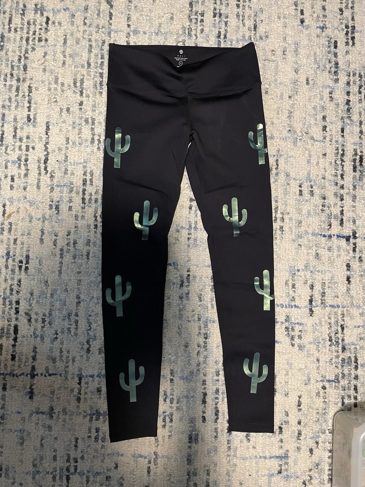 Noli Black Leggings With Cactus  - Medium