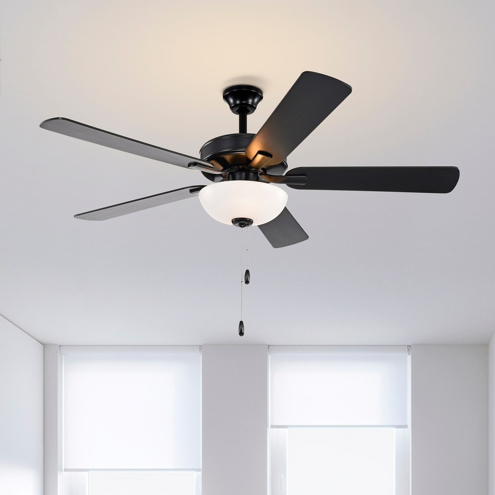 Matte Black 52 in. Indoor 5-Blade Reversible Ceiling Fan