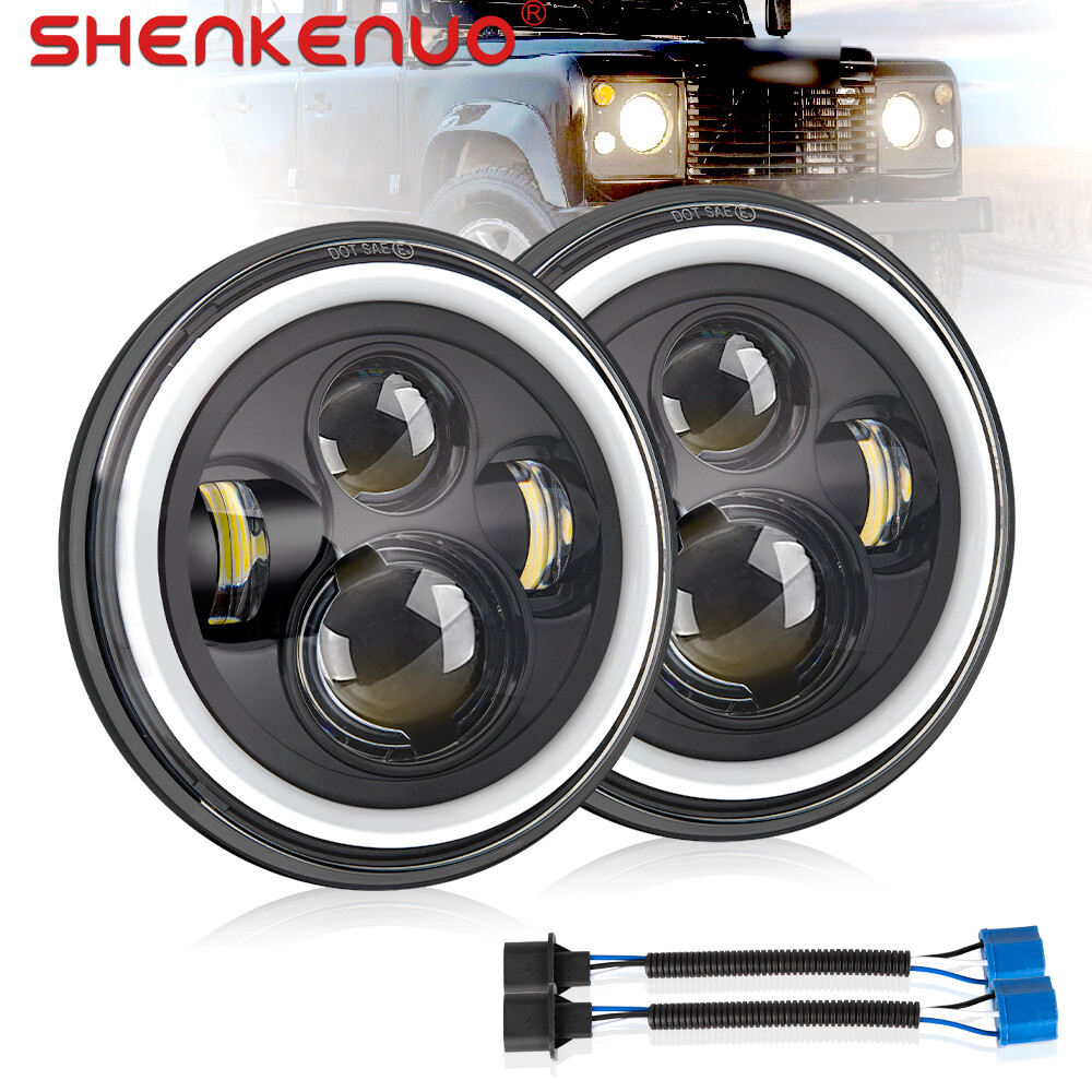 7-inch Round LED Headlights High Low Beam Compatible with Jeep Wrangler JK LJ TJ CJ