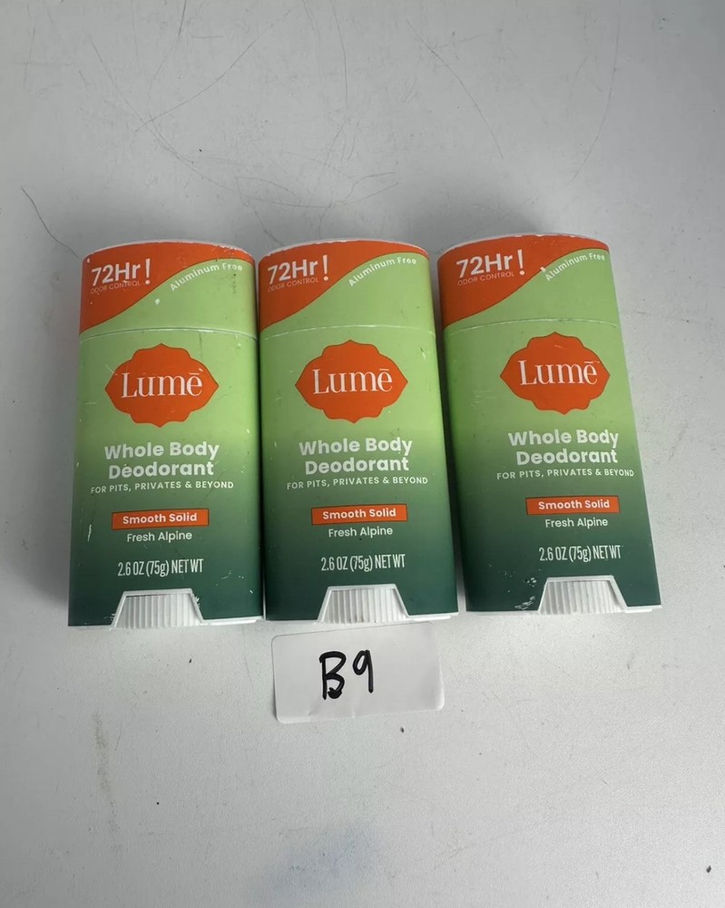 Lume SMOOTH SOLID 2.6oz FRESH ALPINE Whole Body Deodorant 72Hr Odor LOT OF 13