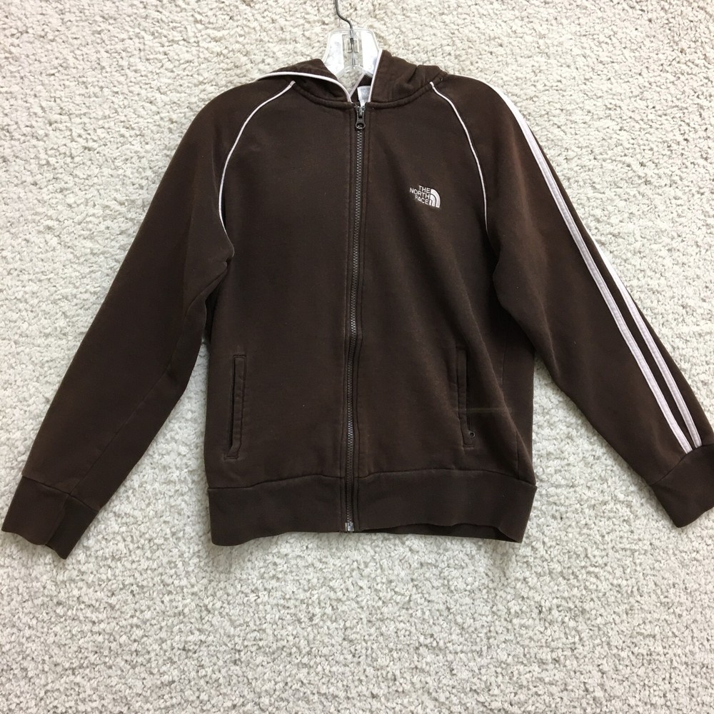 The North Face Hoodie Large Adult Brown Full Zip Pocket Sweatshirt Womens L