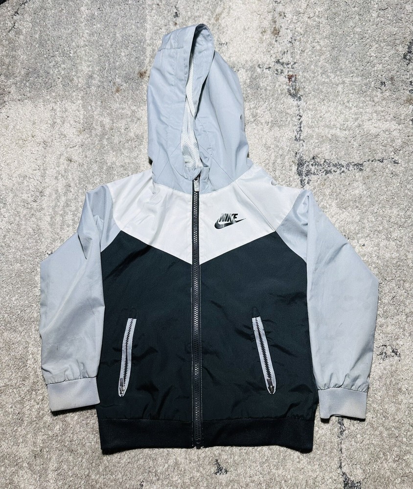 Nike Rain Jacket Youth L Full Zip Windbreaker Hoodie Coat Running Camo Tech