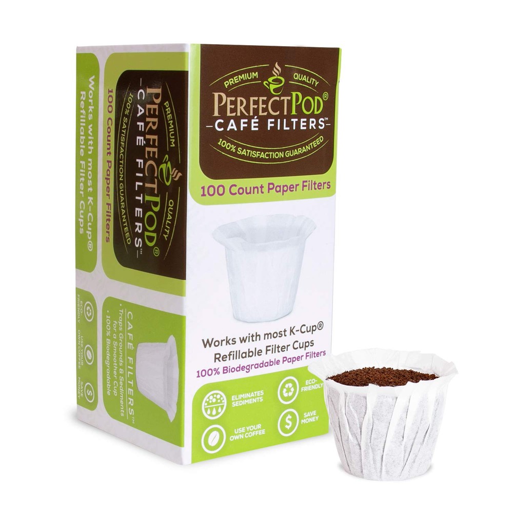 Eco-Friendly Cafe Paper Filters for Reusable K Cup Pods - Universal Fit All Brands