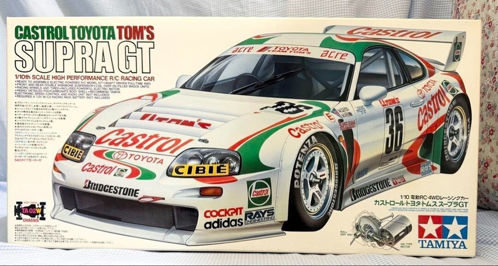 Tamiya 1/10 Castrol Toyota Tom's Supra GT TA-02W 4WD RC Racing Car Kit