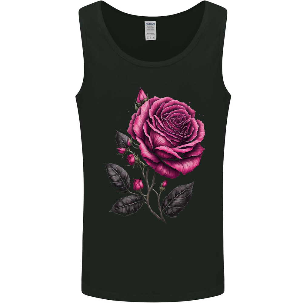 A Pink Rose Gothic Goth Mens Vest Tank Top