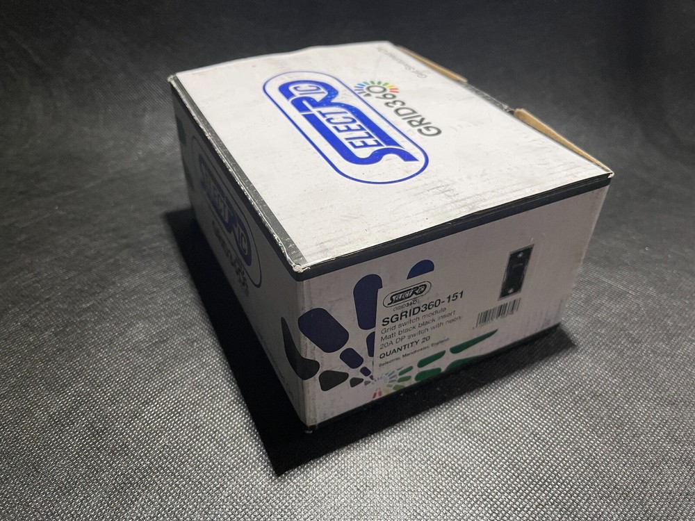 SELECTRIC SGRID360-151 Switch Module Black 20A DP with Neon 20/Box JOBLOT
